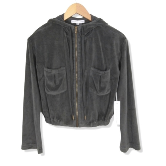 Young Fabulous & Broke Fritzy Zip Up Velour Jacket XS - Picture 2 of 4